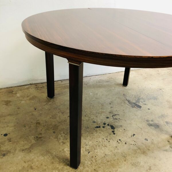 Dutch MCM Brazilian Rosewood Round Extension Table
