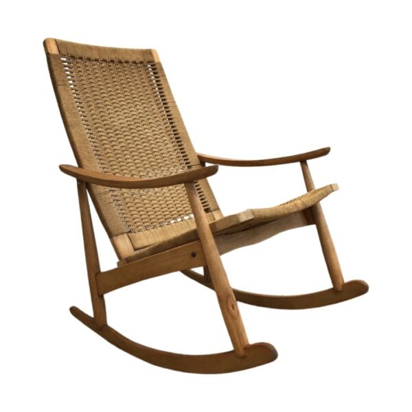 European Mid Century Paper Cord Rocker Rocking chair Armchair– The ...