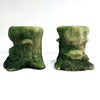 Fabulous Mid Century Faux Log Cement Pot Stands