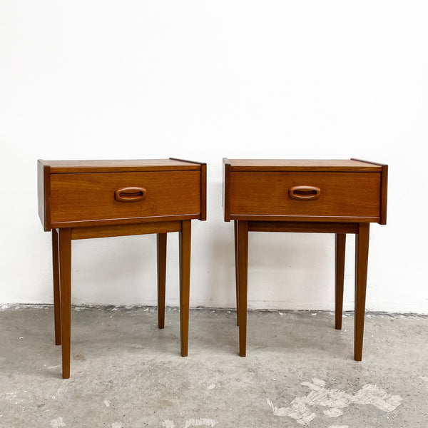 Restored Parker Teak Pair of Bedside Tables