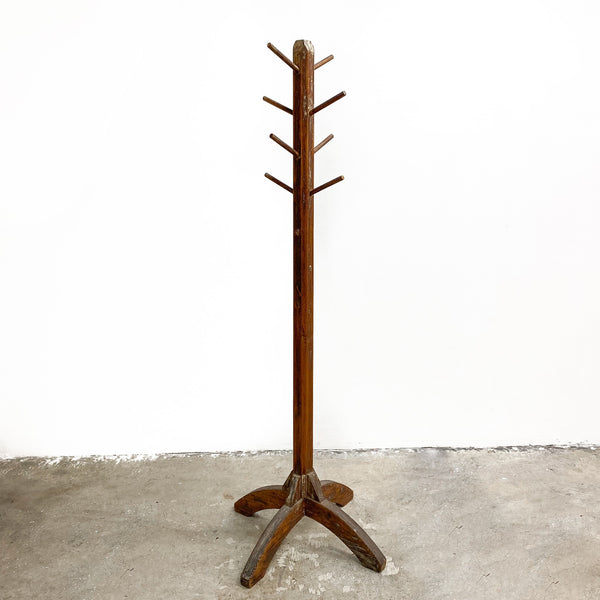 Vintage Wooden Rustic Coat And Hat Stand