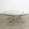 Mid Century Glass And Brass Circular Coffee Table C1960s
