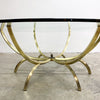 Mid Century Glass And Brass Circular Coffee Table C1960s