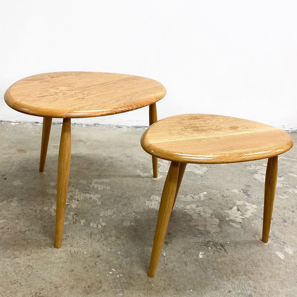 Pair Of Mid Century Elm Side Tables By Ercol