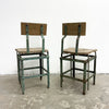 Pair of Rustic Industrial Vintage Stools