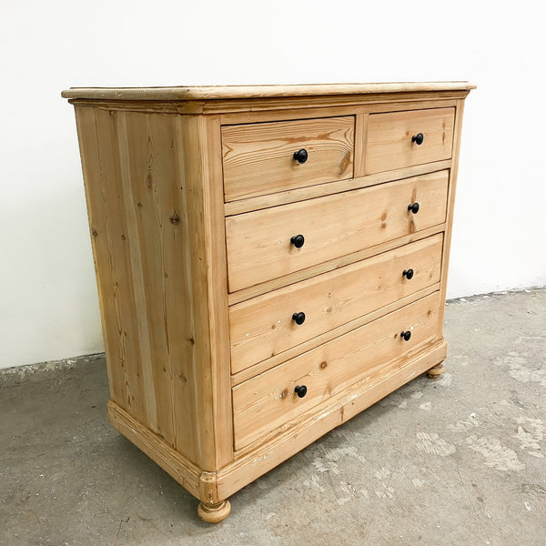Antique Rustic Danish Baltic Pine Chest of Drawers