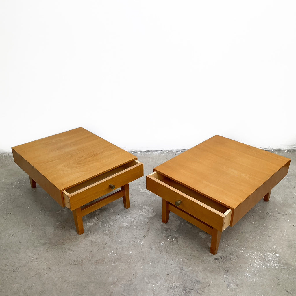 Pair of Mid Century Studio Rates Coachwood Bedside Table