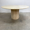 Vintage Round Travertine Dining Table