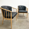 Pair of Danish Leather and Beech Chairs