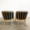 Pair of Danish Leather and Beech Chairs