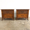 Vintage Faux Bamboo Pair of Bedside Tables