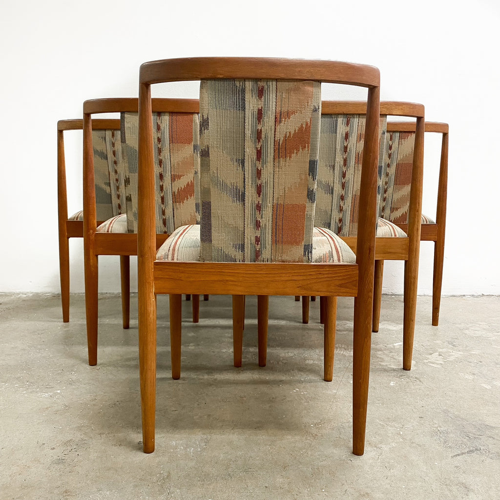 Set 6 1970's Parker T Back Dining Chairs