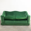 Mid Century Green Velvet Two Seater Sofa