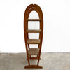 1980s Stretch Arch Sided Wicker Clad Shelves Cane