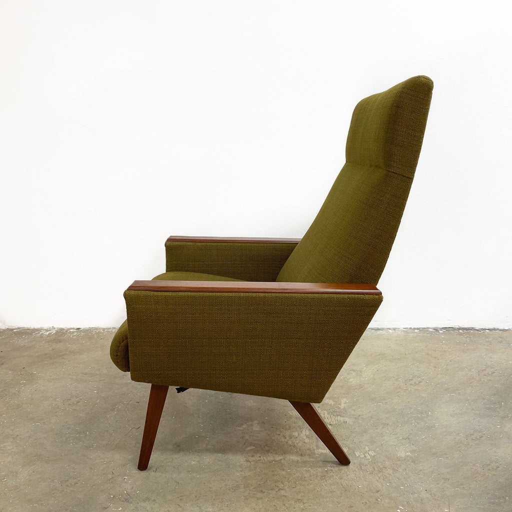 Mid Century Danish Armchair With Original Wool Upholstery