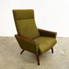 Mid Century Danish Armchair With Original Wool Upholstery