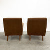 Pair Of Mid Century Velvet Armchairs With Footstools