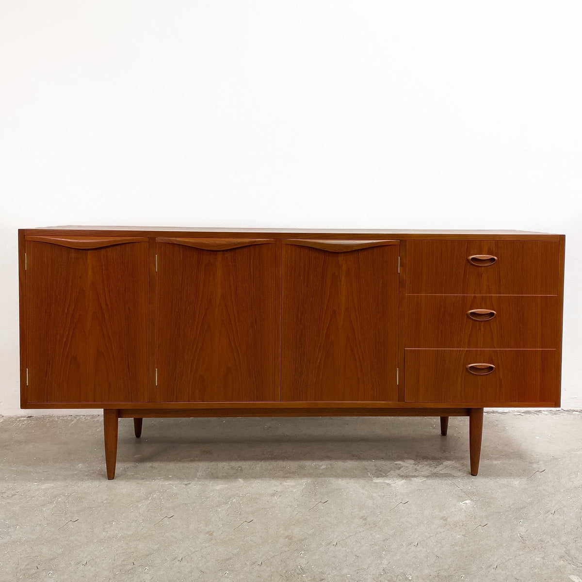 Restored Mid Century Teak Wave Form Handle Chiswell Sideboard Buffet ...