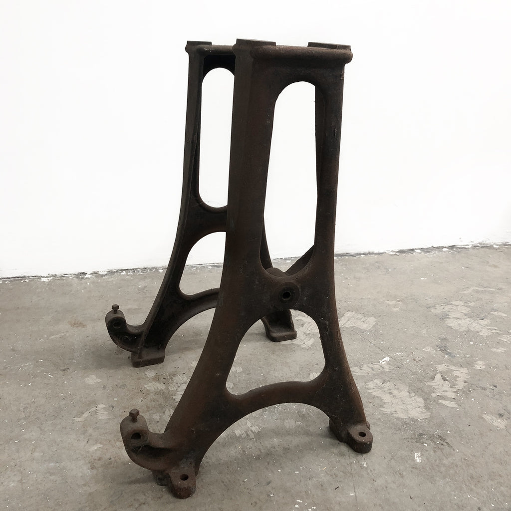 Antique Industrial Cast Iron Set Of Table Legs