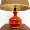 Mid Century Orange Ceramic Table Lamp With Shade