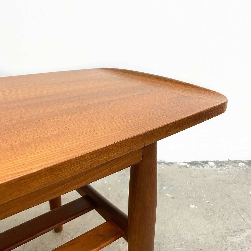 Parker Lip End Mid Century Coffee Table With Magazine Rack