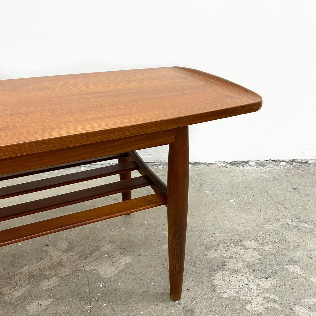 Parker Lip End Mid Century Coffee Table With Magazine Rack