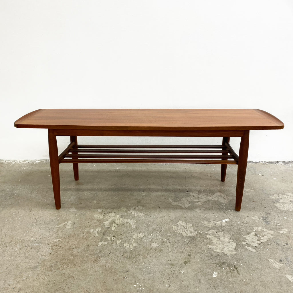 Parker Lip End Mid Century Coffee Table With Magazine Rack
