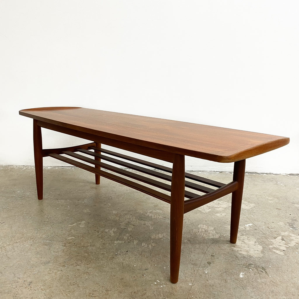 Parker Lip End Mid Century Coffee Table With Magazine Rack