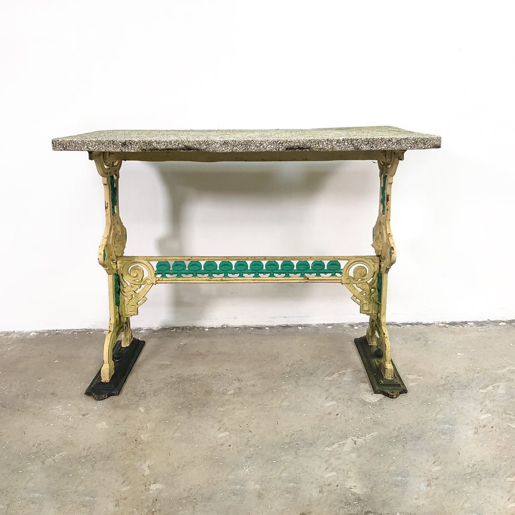 Antique Victorian Cast Iron Terrazzo Top Table