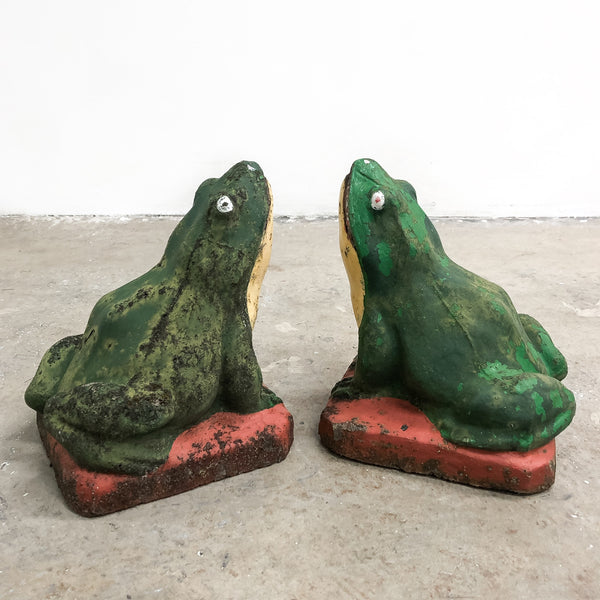 Pair Of Mid Century Garden Frogs