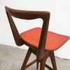 Mid Century T H Brown Leather Swivel Bar Stool