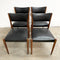 Mid Century Vintage Set Of 4 Parker Dining Chairs - New Italian Leather Upholstery