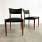 Mid Century Vintage Set Of 4 Parker Dining Chairs - New Italian Leather Upholstery