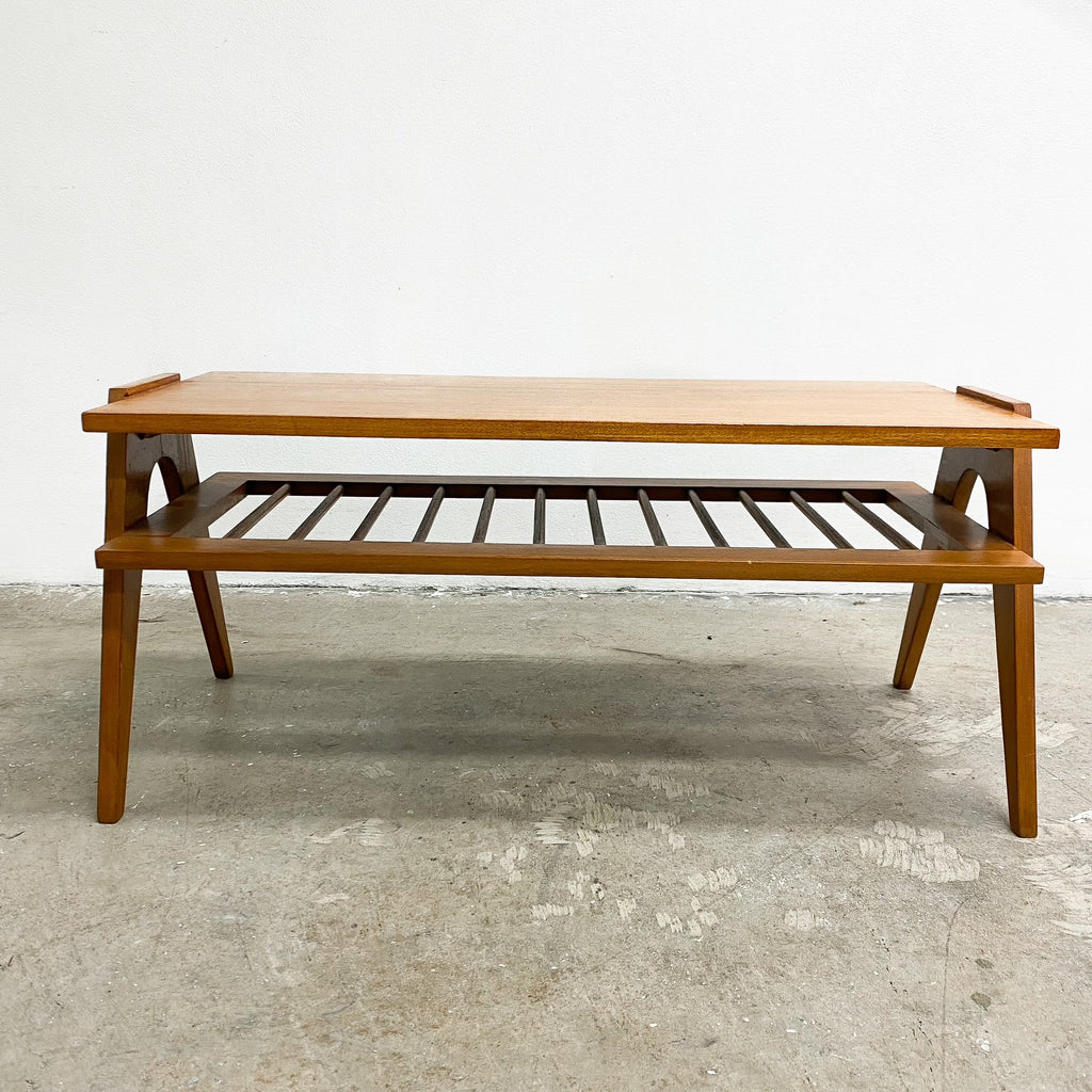 Retro 1960s Coffee Table With Magazine Rack