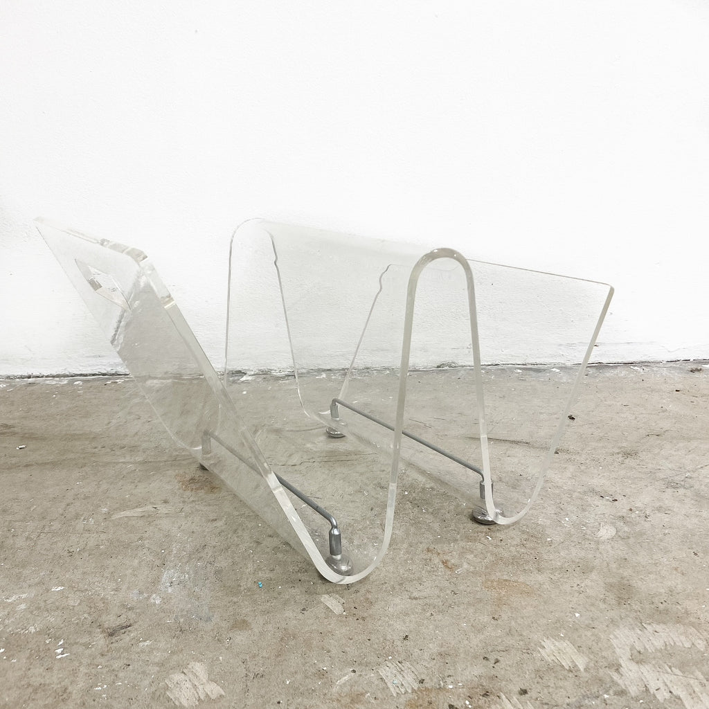 Funky 1980s Perspex Magazine Rack
