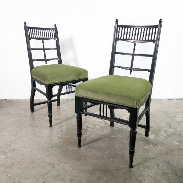 Pair of Decorative Antique Edwardian Chairs C1900