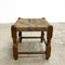 Vintage Oak and Raffia Stool