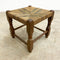 Vintage Oak and Raffia Stool