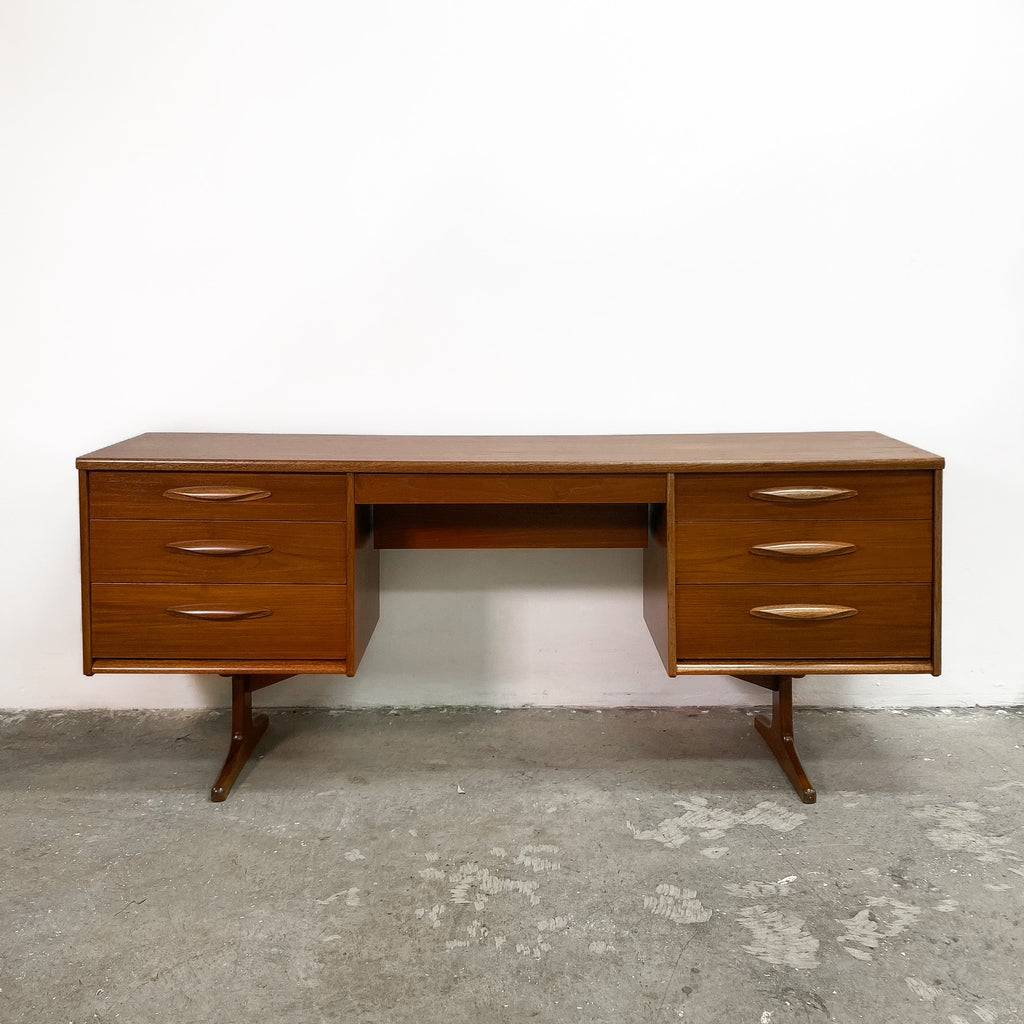 Restored Mid Century Teak Dresser Desk
