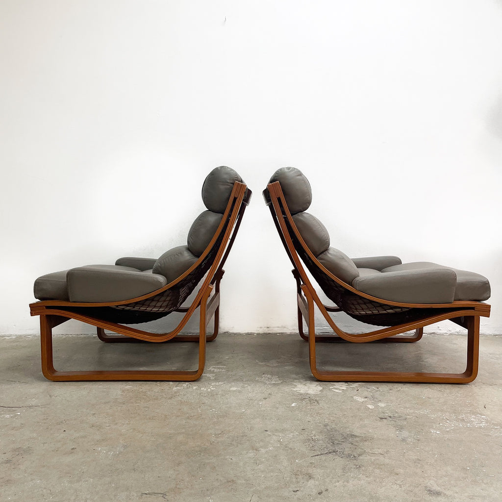 Tessa T4 Leather Mid Century Armchairs Priced Individually