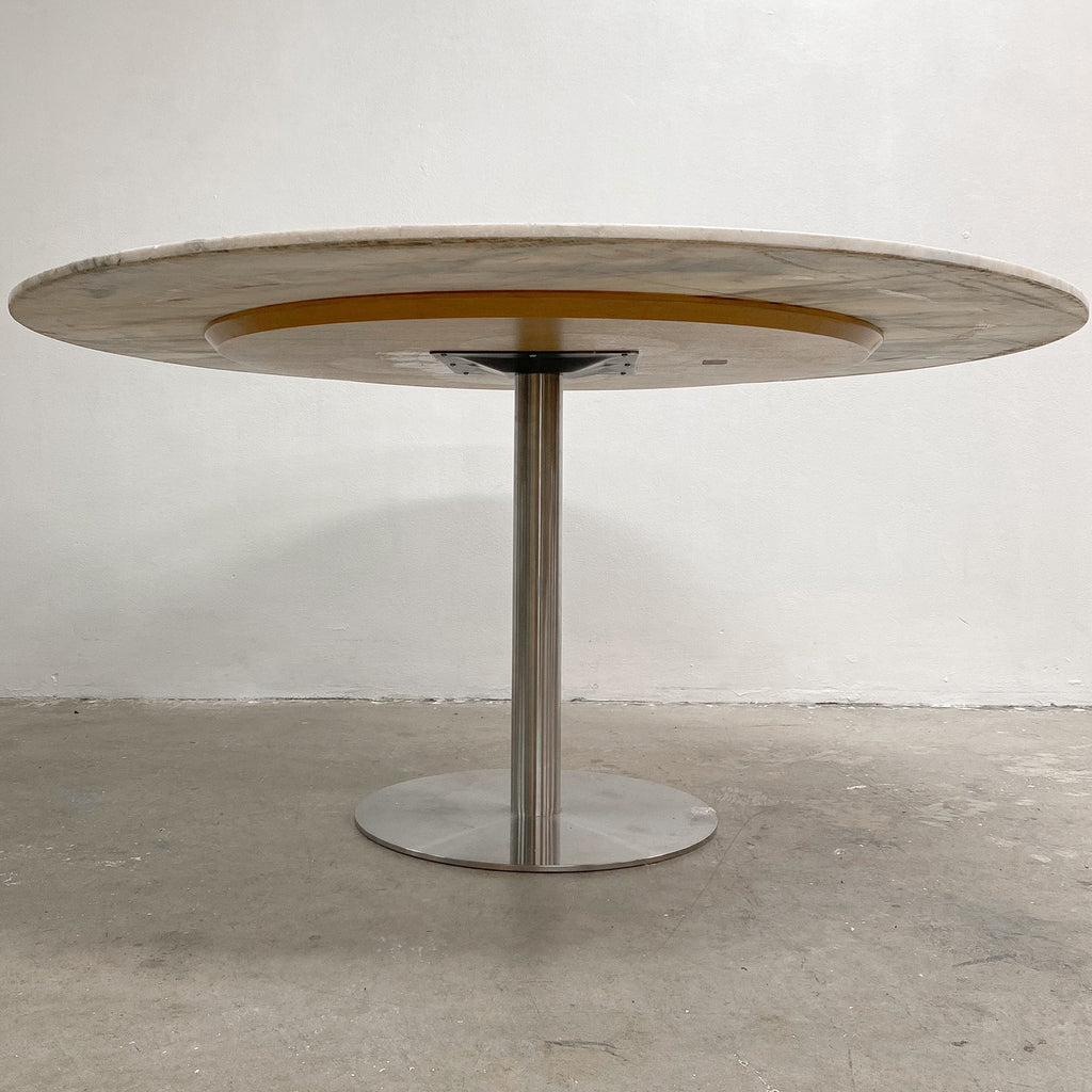 Round Carrara Marble Top Dining Table