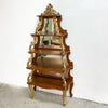 Antique Display Book Shelves With Back Mirror