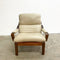 Mid Century Tessa Austin Leather Armchair With Footstool