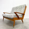 Mid Century Two Seater Timber Frame Sofa