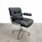 MID CENTURY LEATHER SWIVEL OFFICE CHAIR