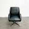 Mid Century Gloss Black Vinyl Swivel Armchair