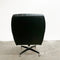 Mid Century Gloss Black Vinyl Swivel Armchair