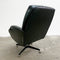 Mid Century Gloss Black Vinyl Swivel Armchair