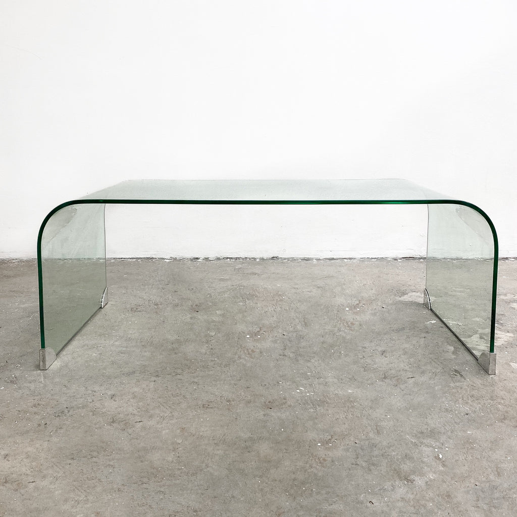 Vintage Curved Glass Coffee Table