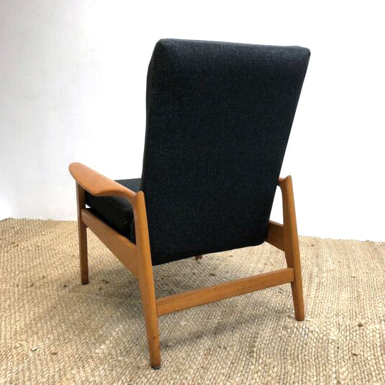 Fler 'Flermark' Mid Century Navy Blue Upholstered Armchair 